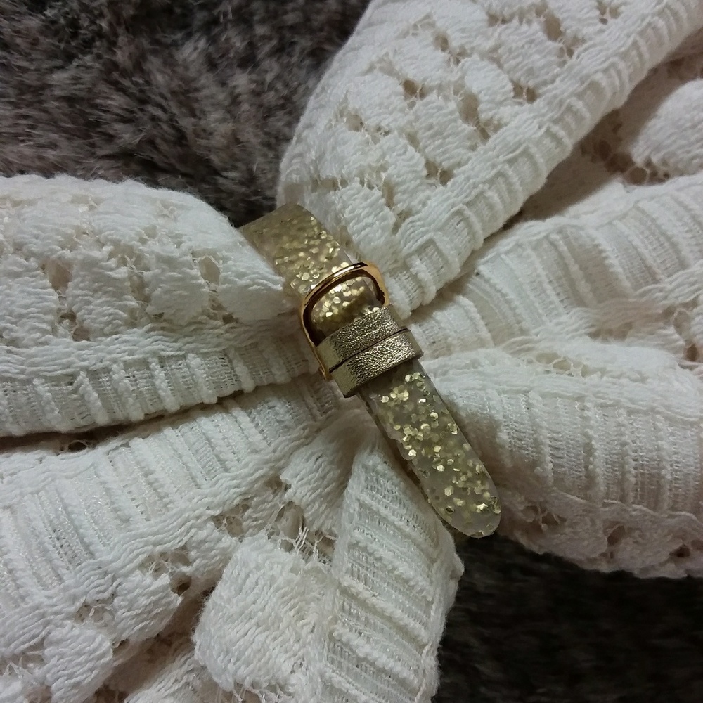 Gold Glitter Silicone Band & Leather Sliders Keep Collective
